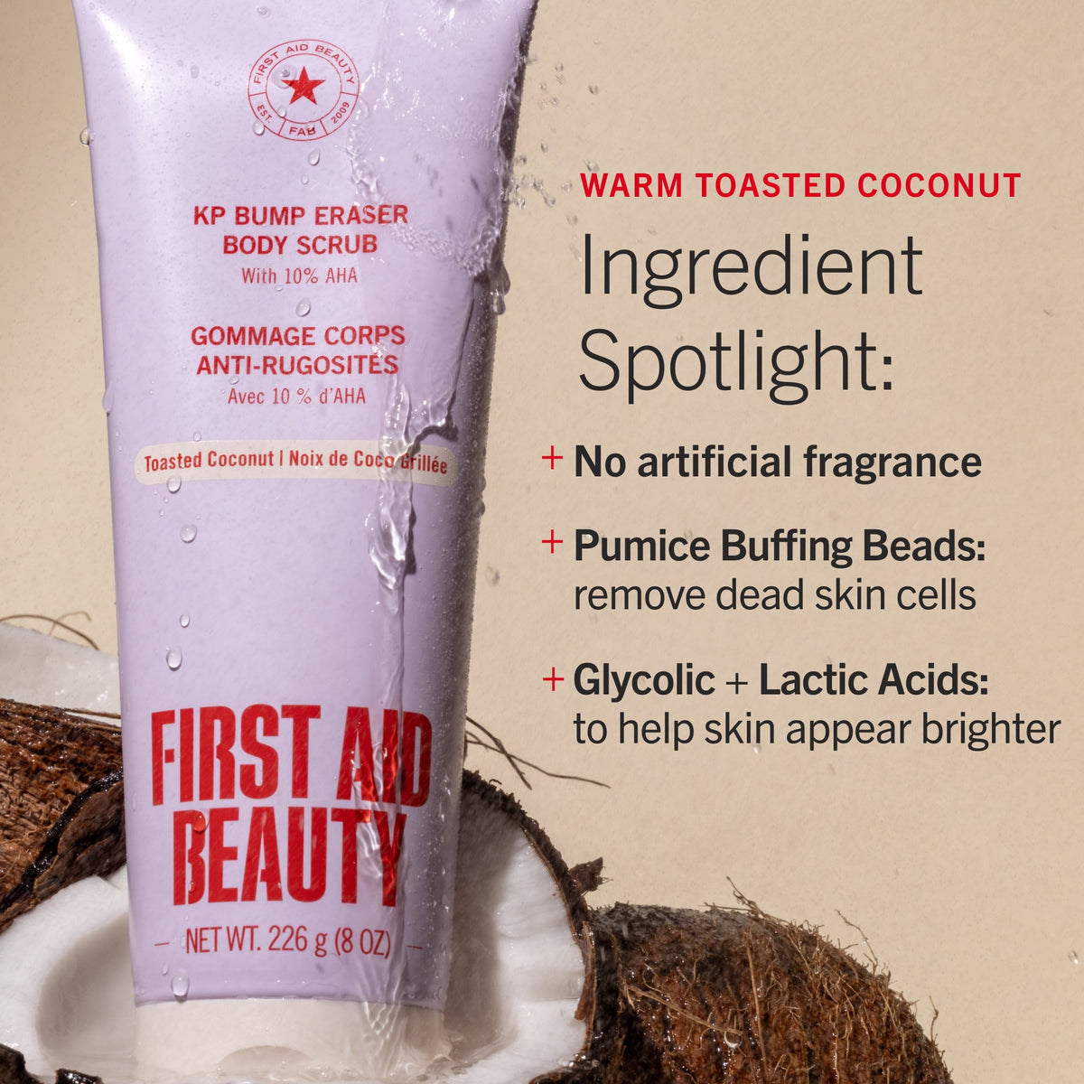 KP Bump Eraser Body Scrub 10% AHA Toasted Coconut