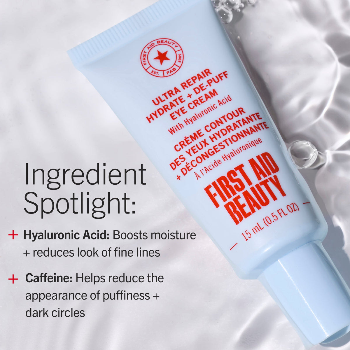 Ultra Repair Hydrate + De-Puff Eye Cream with Hyaluronic Acid